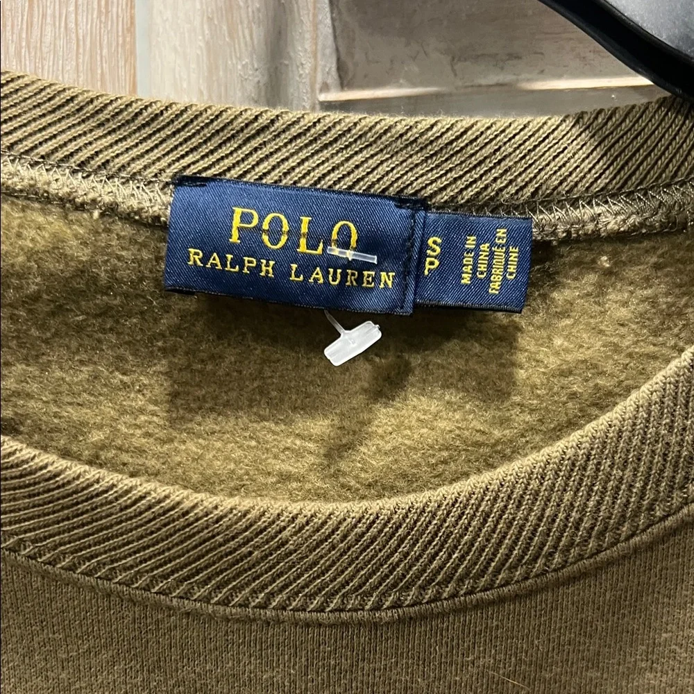 NEW WITHOUT TAGS  Polo Ralph Lauren Khaki Sweatshirt - Picture 2 of 4